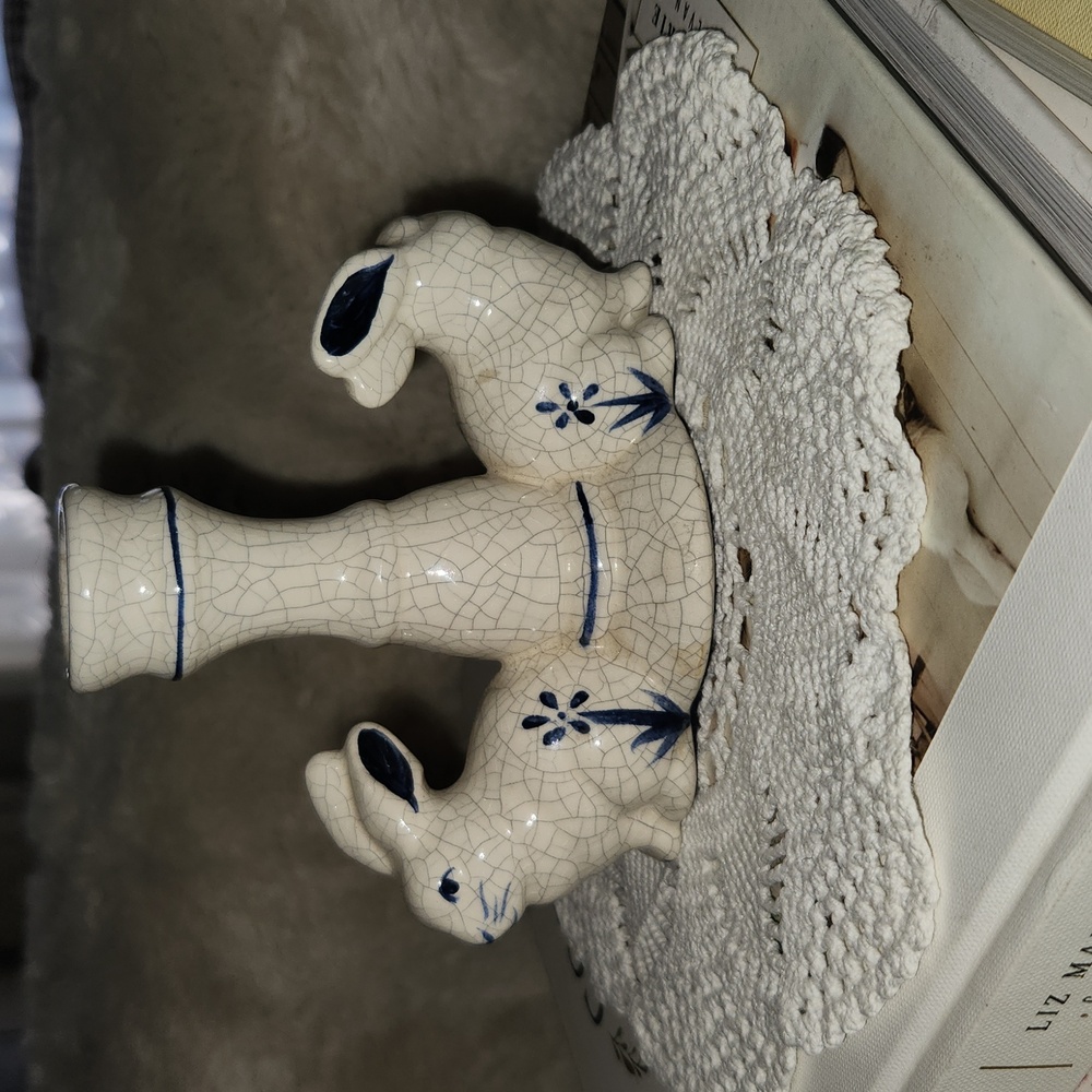 Dedham Pottery Potting Shed Crackle Finish Candle Holder